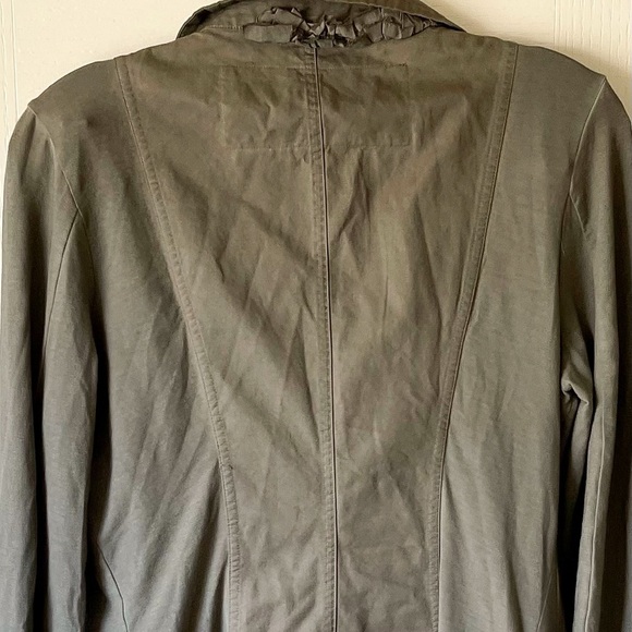 Rundholz Black Label Ruffle Long Jacket Olive Cotton Asymmetrical Size Small EUC - Picture 7 of 8